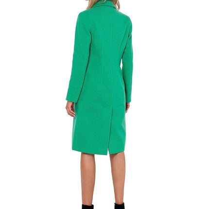 Classic Women’s Fleece Coat with Padded Collar & Button Closure – Fully Lined - MimiStylez