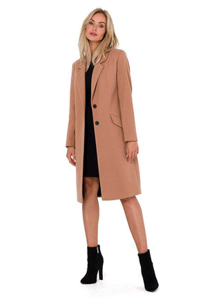 Classic Women’s Fleece Coat with Padded Collar & Button Closure – Fully Lined - MimiStylez