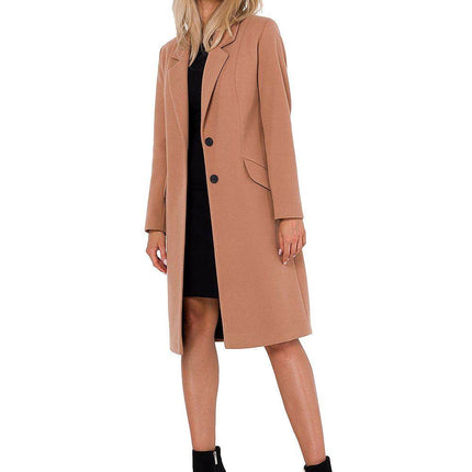 Classic Women’s Fleece Coat with Padded Collar & Button Closure – Fully Lined - MimiStylez