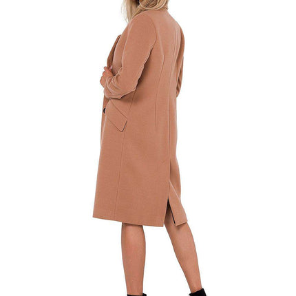 Classic Women’s Fleece Coat with Padded Collar & Button Closure – Fully Lined - MimiStylez