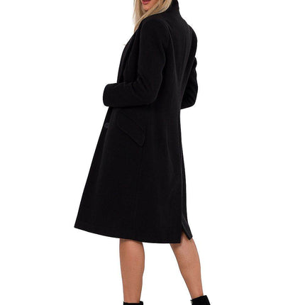 Classic Women’s Fleece Coat with Padded Collar & Button Closure – Fully Lined - MimiStylez