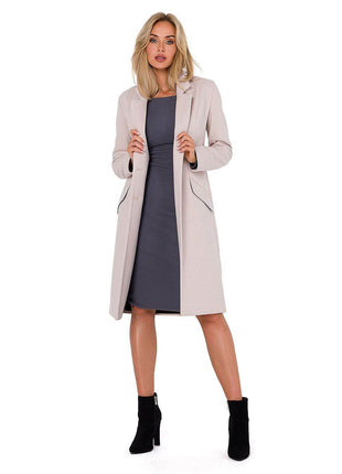 Classic Women’s Fleece Coat with Padded Collar & Button Closure – Fully Lined - MimiStylez
