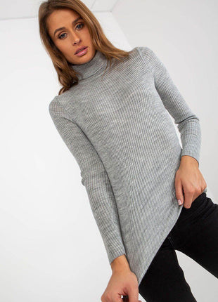 Classic Ribbed Knit Turtleneck – Long Sleeve & Casual Fit - MimiStylez