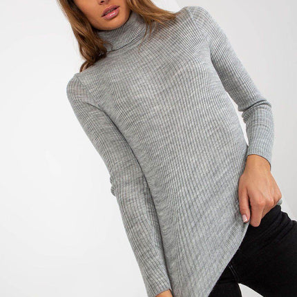 Classic Ribbed Knit Turtleneck – Long Sleeve & Casual Fit - MimiStylez
