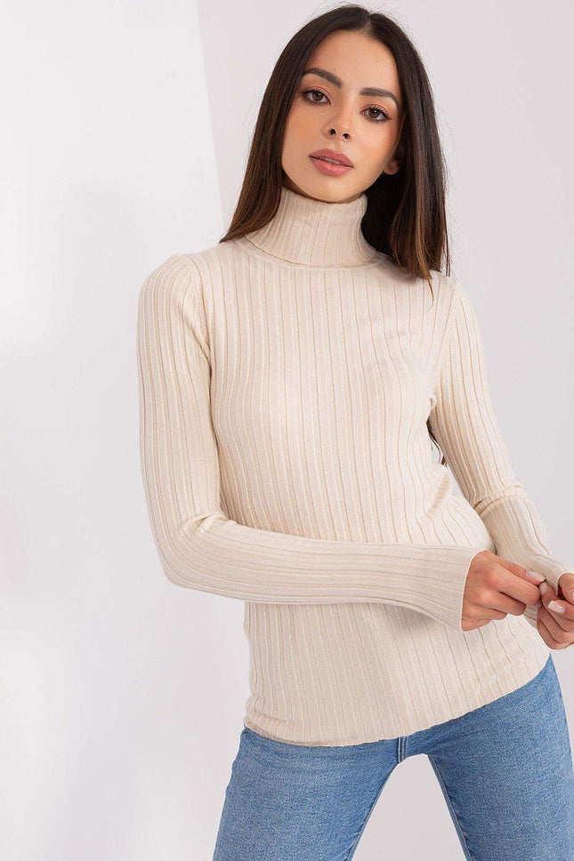 Ribbed Viscose Turtleneck Sweater - MimiStylez