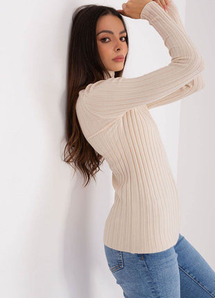 Ribbed Viscose Turtleneck Sweater - MimiStylez