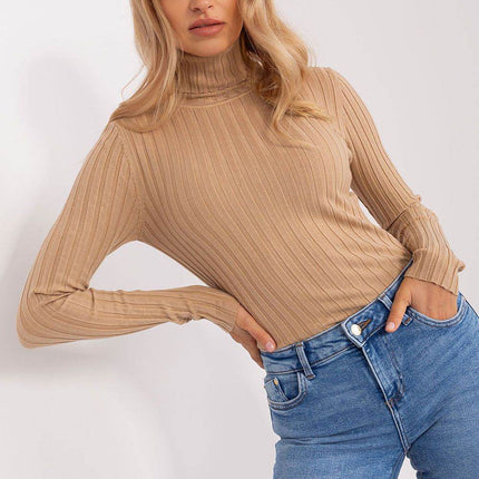 Ribbed Viscose Turtleneck Sweater - MimiStylez