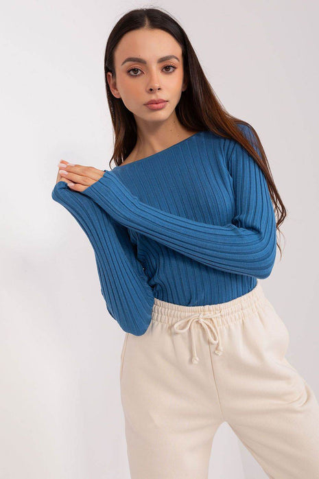 Classic Ribbed Knit Sweater – Long Sleeves & Round Neckline - MimiStylez
