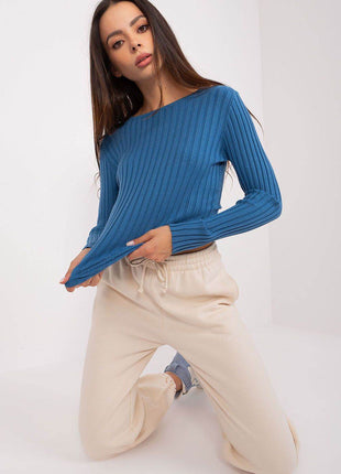 Classic Ribbed Knit Sweater – Long Sleeves & Round Neckline - MimiStylez