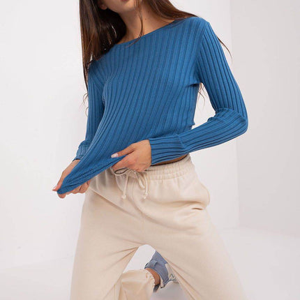 Classic Ribbed Knit Sweater – Long Sleeves & Round Neckline - MimiStylez