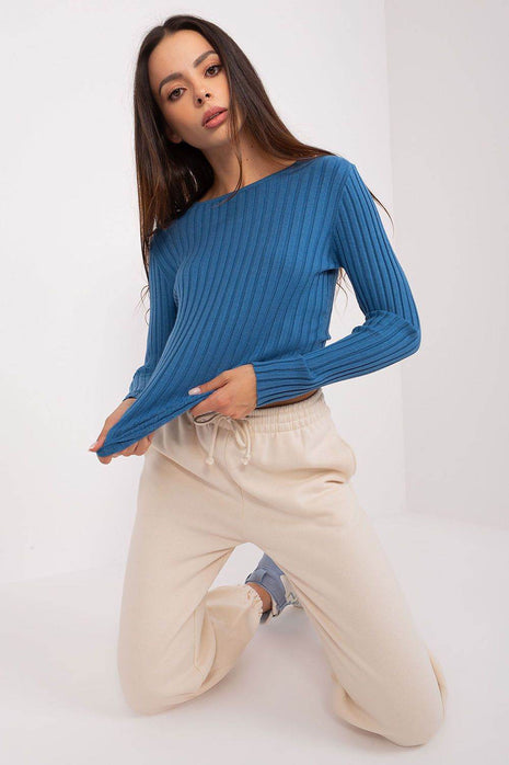 Classic Ribbed Knit Sweater – Long Sleeves & Round Neckline - MimiStylez