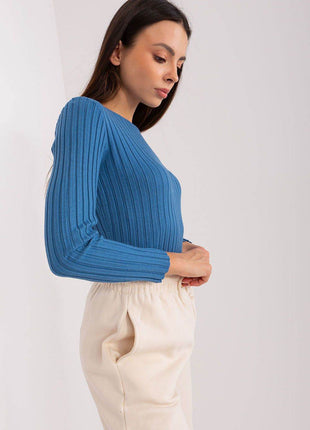 Classic Ribbed Knit Sweater – Long Sleeves & Round Neckline - MimiStylez