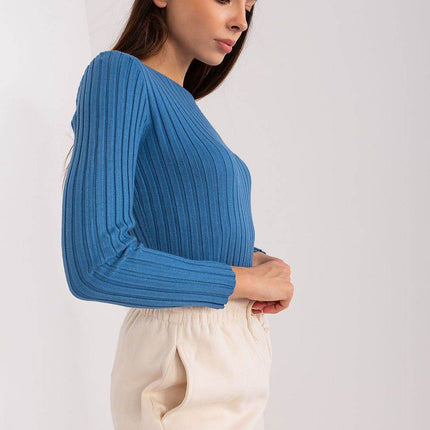 Classic Ribbed Knit Sweater – Long Sleeves & Round Neckline - MimiStylez