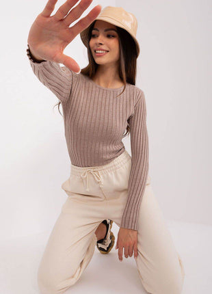 Classic Ribbed Knit Sweater – Long Sleeves & Round Neckline - MimiStylez