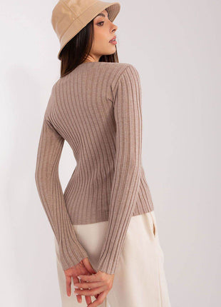 Classic Ribbed Knit Sweater – Long Sleeves & Round Neckline - MimiStylez