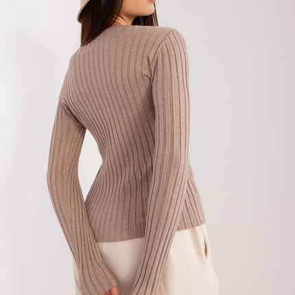 Classic Ribbed Knit Sweater – Long Sleeves & Round Neckline - MimiStylez