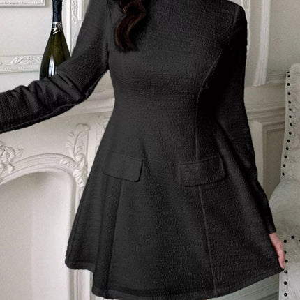Cutout Back Long Sleeve Mini Dress - MimiStylez