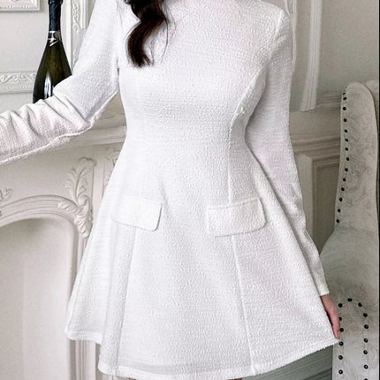 Cutout Back Long Sleeve Mini Dress - MimiStylez