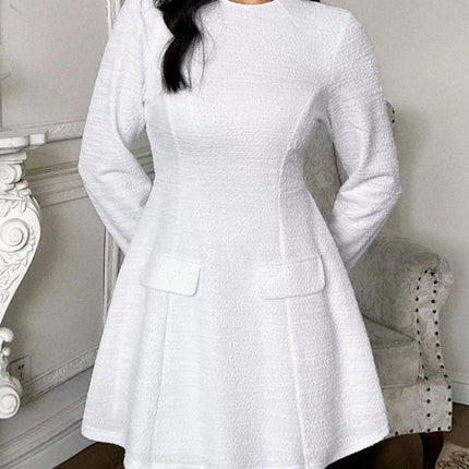 Cutout Back Long Sleeve Mini Dress - MimiStylez