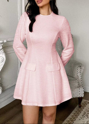 Cutout Back Long Sleeve Mini Dress - MimiStylez