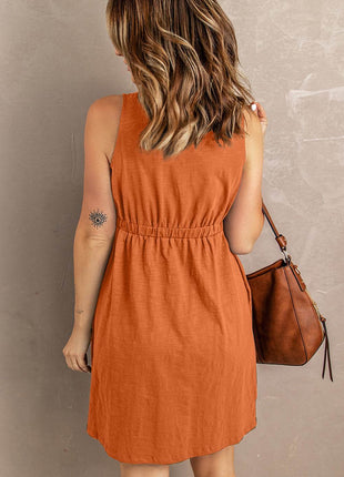 Sleeveless Button Down Mini Magic Dress - MimiStylez