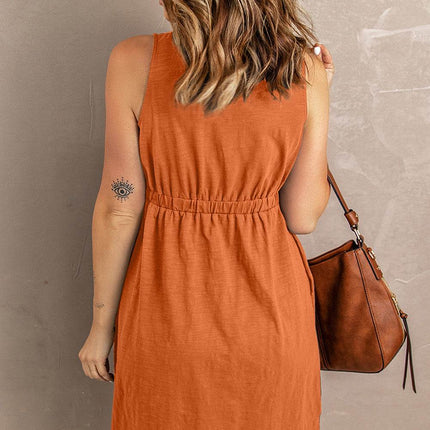 Sleeveless Button Down Mini Magic Dress - MimiStylez