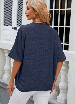 Eyelet Open Front Half Sleeve Cardigan - MimiStylez