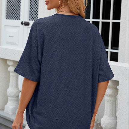 Eyelet Open Front Half Sleeve Cardigan - MimiStylez