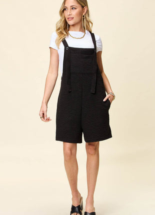 Double Take Full Size Texture Square Neck Romper - MimiStylez