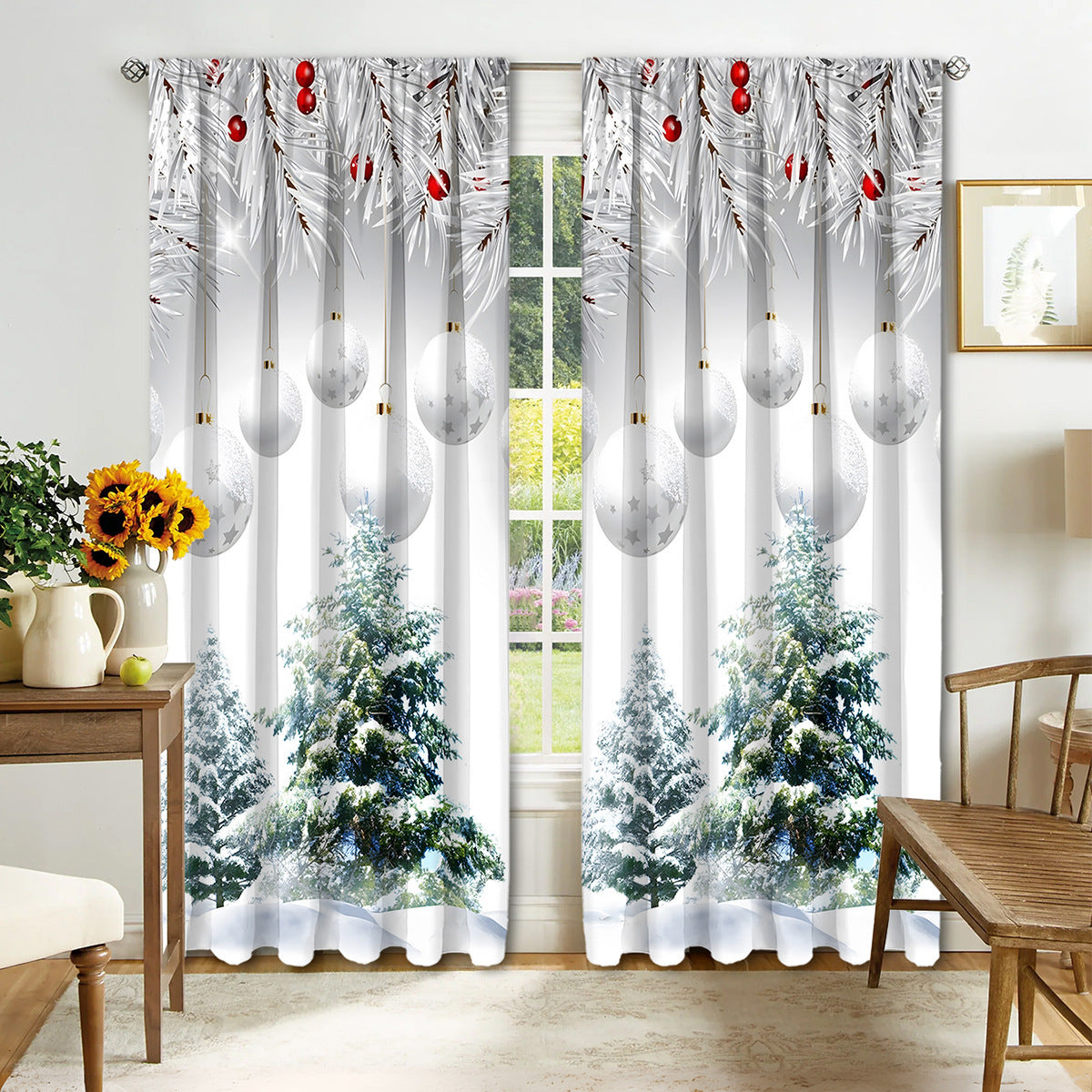 Christmas Curtain 3D Printing Curtain