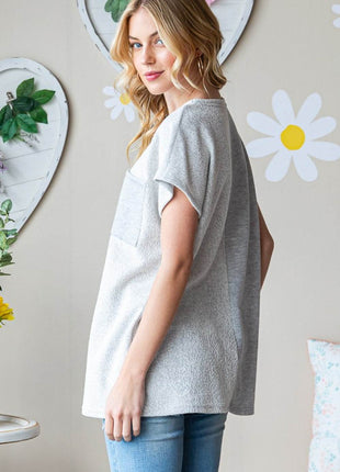 Heimish Full Size Pocketed Round Neck Short Sleeve T-Shirt - MimiStylez