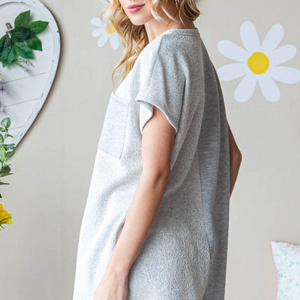 Heimish Full Size Pocketed Round Neck Short Sleeve T-Shirt - MimiStylez