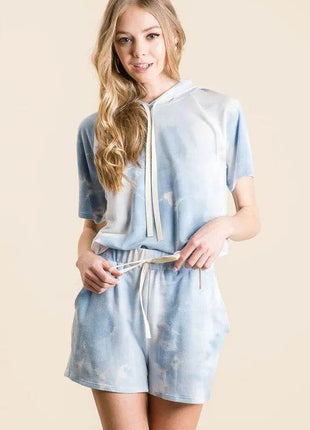 BiBi Tie Dye French Terry Hoodie Top and Bottom Set - MimiStylez