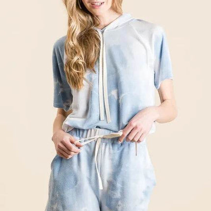 BiBi Tie Dye French Terry Hoodie Top and Bottom Set - MimiStylez