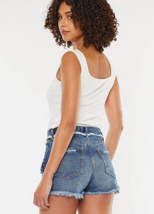Kancan Distressed Button Fly Denim Shorts - MimiStylez