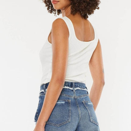 Kancan Distressed Button Fly Denim Shorts - MimiStylez