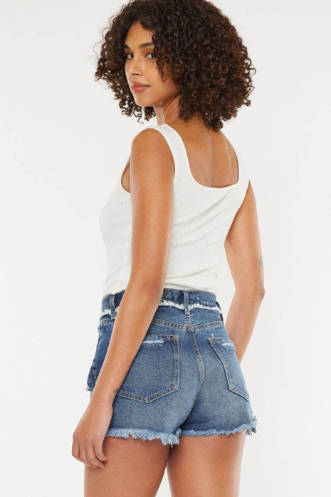 Kancan Distressed Button Fly Denim Shorts - MimiStylez