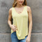 BOMBOM Criss Cross Front Detail Sleeveless Top in Butter Yellow - MimiStylez