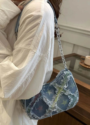 Fringe Star Print Shoulder Bag - MimiStylez