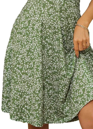 Printed Halter Neck Dress - MimiStylez