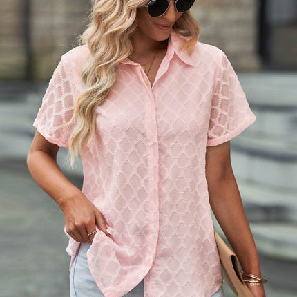 Button Up Short Sleeve Shirt - MimiStylez