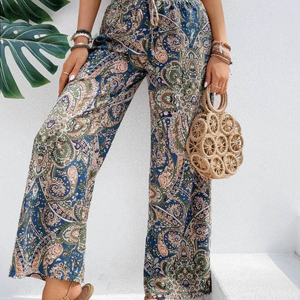 Printed Wide Leg Pants - MimiStylez