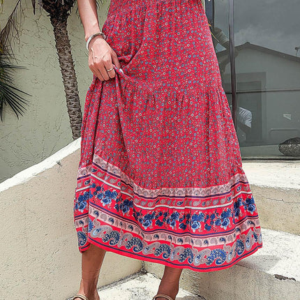 Printed Tiered High Waist Skirt - MimiStylez