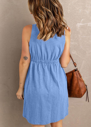 Sleeveless Button Down Mini Magic Dress - MimiStylez
