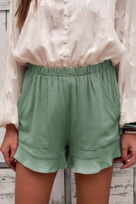 Elastic Waist Shorts with Pockets - MimiStylez