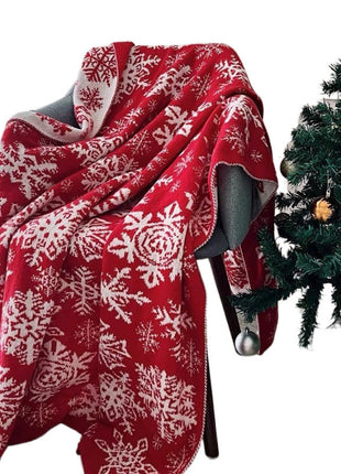 Christmas Nordic Knitted Snowflake Blanket