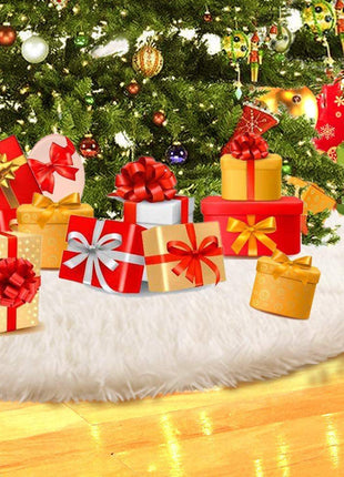 White Christmas Tree Skirt Plush Faux Fur Xmas Tree Carpet Merry Christmas Tree Decorations Ornament New Year Navidad Home Decor