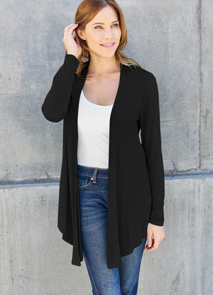Basic Bae Full Size Open Front Long Sleeve Cardigan - MimiStylez