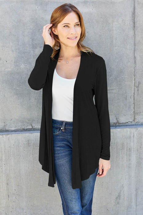 Basic Bae Full Size Open Front Long Sleeve Cardigan - MimiStylez