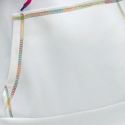 Contrast Stitching Drawstring Raglan Sleeve Hoodie - MimiStylez